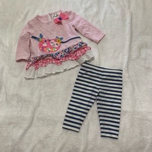 Rare Editions Sloth leggings and top set